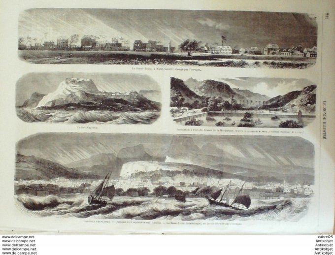 Le Monde illustré 1865 n°444 Manchester Inde Chandernagor Corse Brando Guadeloupe Basse-Terre