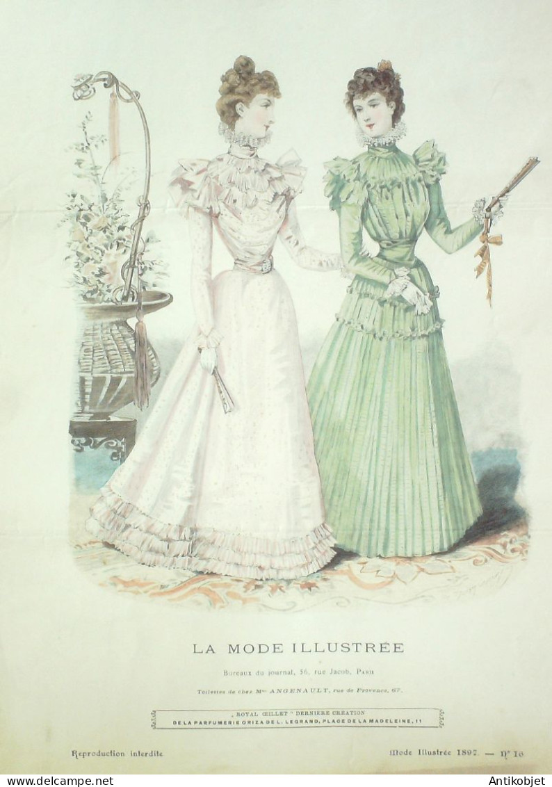 Gravure Mode illustree 1897 # 16 (Old Fashion plate) RARE