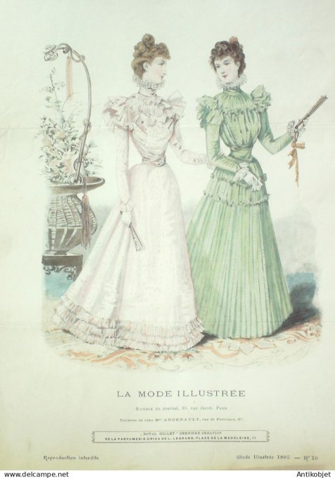 Gravure Mode illustree 1897 # 16 (Old Fashion plate) RARE