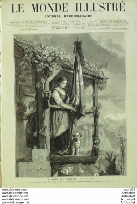 Le Monde illustré 1878 n°1119 Belfort (90) Thiers Italie Venise Noces D'argent Souverains Belges St 