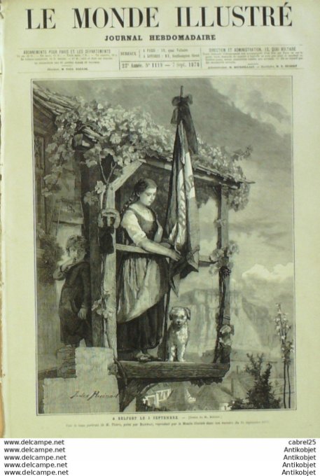 Le Monde illustré 1878 n°1119 Belfort (90) Thiers Italie Venise Noces D'argent Souverains Belges St 