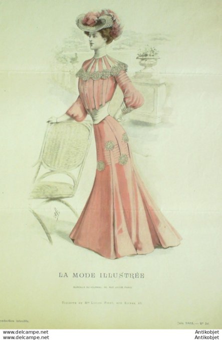 Gravure Mode illustree 1903 # 26 (Old Fashion plate) rare