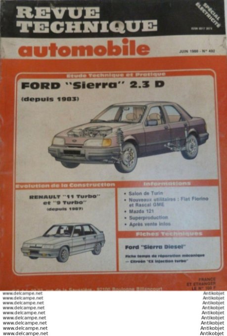 R.T Automobile Ford Sierra 2.3D Renault 11 & 9 Mazda 121   # 492
