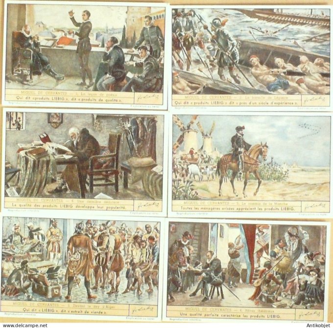 Chromo Liebig Sang 1468 Miguel de Cervantes (1948)