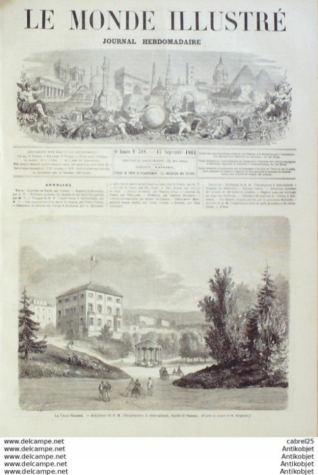 Le Monde illustré 1864 n°388 Allemagne Schwalbach Marseille (13) Joliette Bordeaux (33)