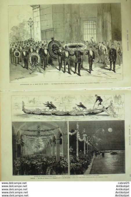 Le Monde illustré 1878 n°1119 Belfort (90) Thiers Italie Venise Noces D'argent Souverains Belges St 