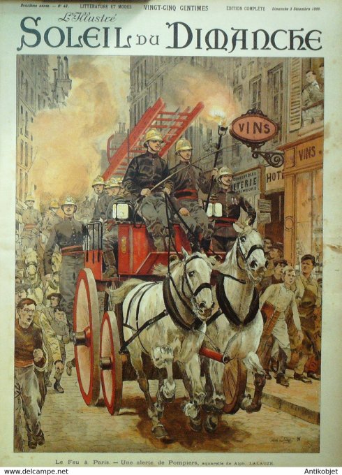 Soleil Du Dimanche 1899 N°49 Pompiers Dalou Charles Baudelaire Théodore Botrel