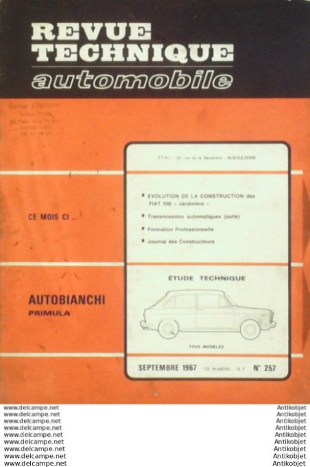 R.T Automobile Autobianchi Primula Fiat 500   # 257