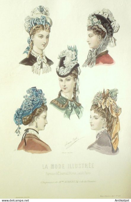 Gravure Mode illustree 1875 # 43 (Old Fashion plate)