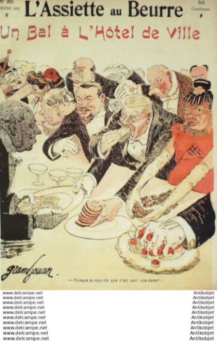 L'Assiette au beurre 1905 # 203 Le bal a l'Hotel de ville Grandjouan