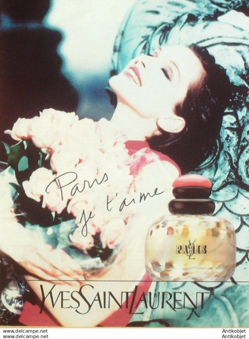 Publicite Cosmetique Yves-Saint-Laurent Opium Paris je t'aime 1990