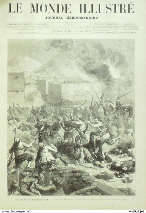 Le Monde illustré 1875 n°958 Irlande Dublin Herzégovieterbigne Selim Pacha Newesinge Russie S Peters