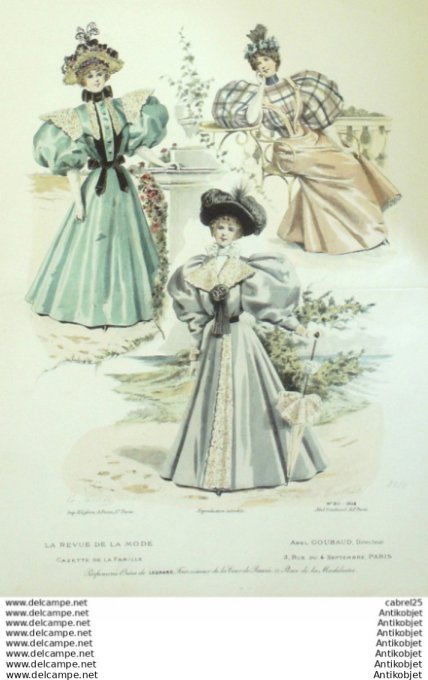 Gravure Mode La Gazette 1895 # 20 (Old Fashion plate)