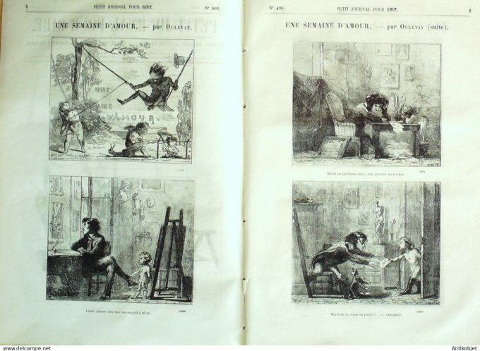 Petit journal pour Rire 1862 # 406 Une semaine d'amour Oulevay