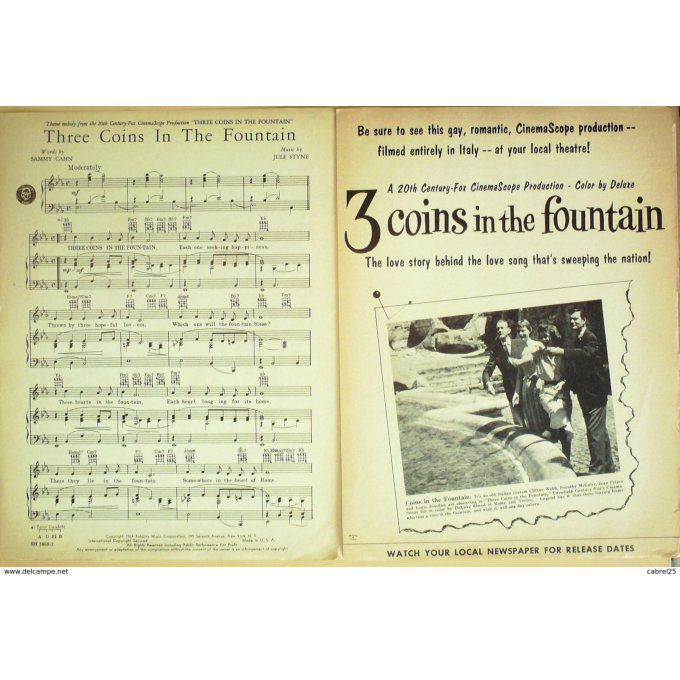 STYNIE/SAMMY CAHN-THE COINS IN THE FOUNTAIN-1954