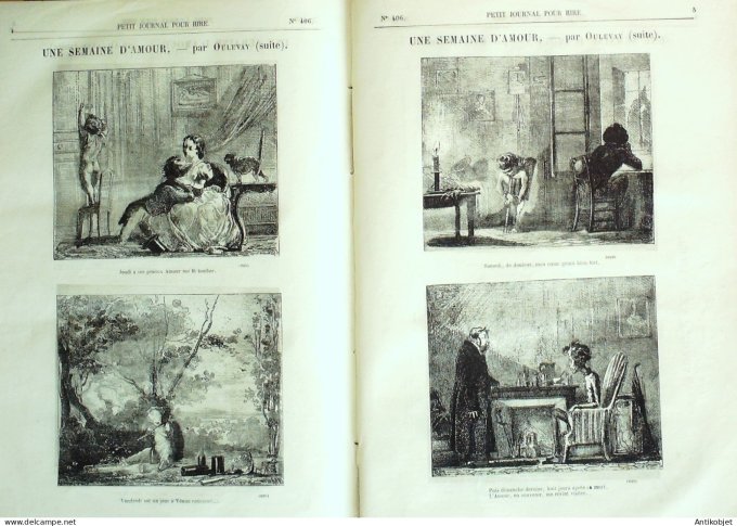 Petit journal pour Rire 1862 # 406 Une semaine d'amour Oulevay