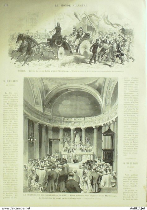 Le Monde illustré 1875 n°958 Irlande Dublin Herzégovieterbigne Selim Pacha Newesinge Russie S Peters