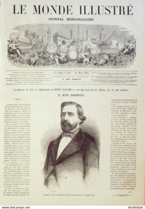 Le Monde illustré 1867 n°518 Etats-Unis Port De Charleston Viet-Nam Khon-Hoa