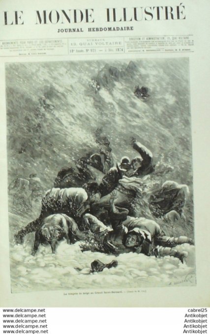 Le Monde illustré 1874 n°921 Suisse St-Bernard Autriche Esterhazi Croix De Flandre (59) Italie Rome