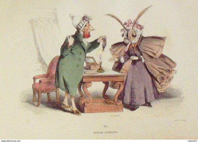 Grandville "Les Métamorphoses du jour" XLB Mouton Canard 1847