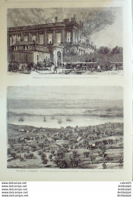 Le Monde illustré 1871 n°747 Poitiers (86) Forbach (57) Nancy (54) Bourges (18) Nouvelle Caledonie N