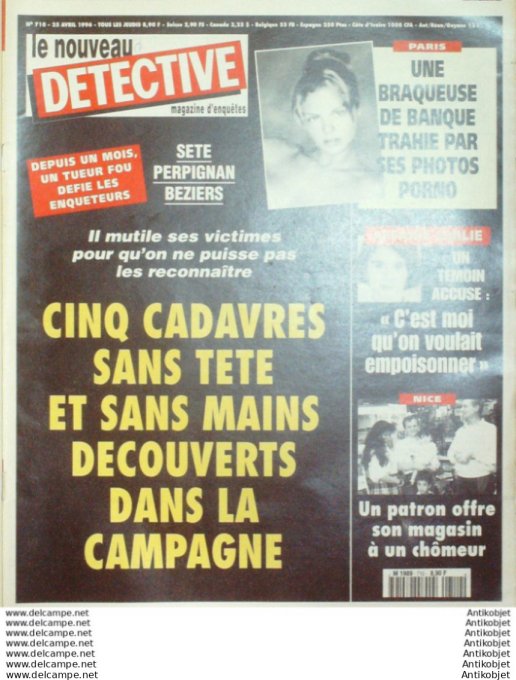 Détective 1996 # 710 Béziers Nîmes Le Havre Perpignan Rouen Saumur Nice Lyon