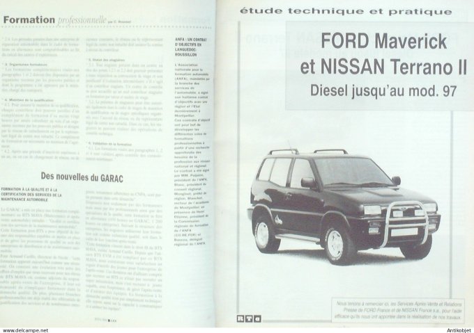 Revue Tech. Automobile 1996 n°586 Peugeot 309 Ford Maverick Nissan Terrano II