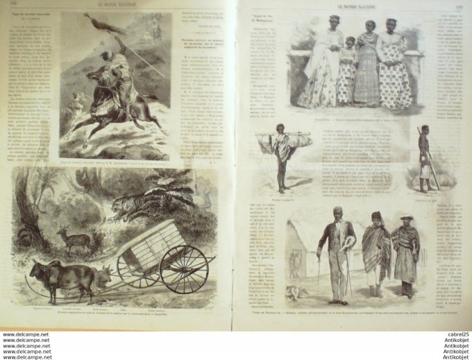 Le Monde illustré 1864 n°389 Madagascar Kaharla Reine Kasouherina St Cloud (92) Pologne Lithuanie Me