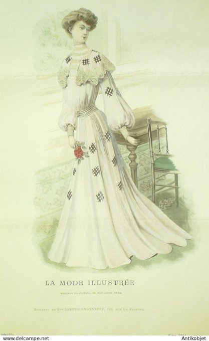 Gravure Mode illustree 1903 # 13 (Old Fashion plate) RARE