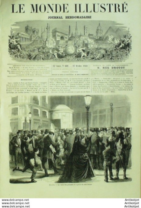 Le Monde illustré 1868 n°601 St Ouen (95) Pau (64) St Sébastien Madrid De Kock