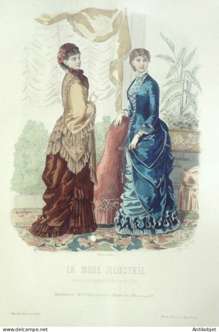 Gravure Mode illustree 1881 # 25 (Old Fashion plate)