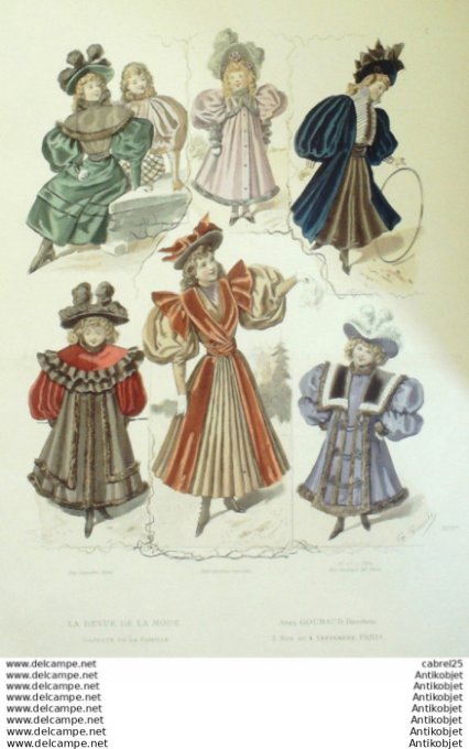 Gravure Mode La Gazette 1894 # 47 (Old Fashion plate)