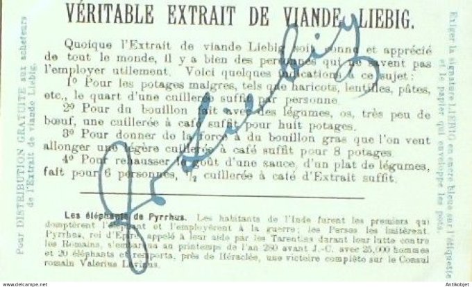 Chromo Liebig Sang  701 L'elephant I (1902)