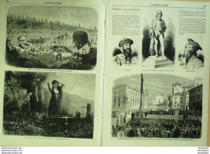 Le Monde illustré 1868 n°601 St Ouen (95) Pau (64) St Sébastien Madrid De Kock