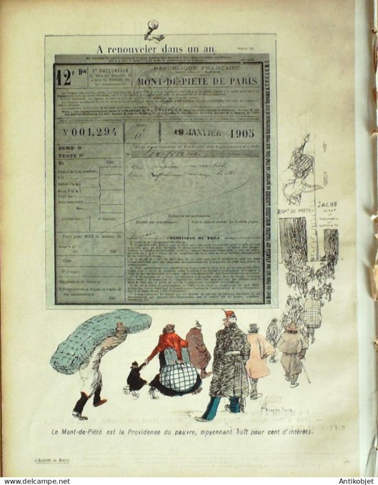 L'Assiette au beurre 1905 # 218 Le mont de piete Flores