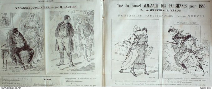 Le Journal Amusant 1885 # 1519 Vacances judiciaires par Gautier