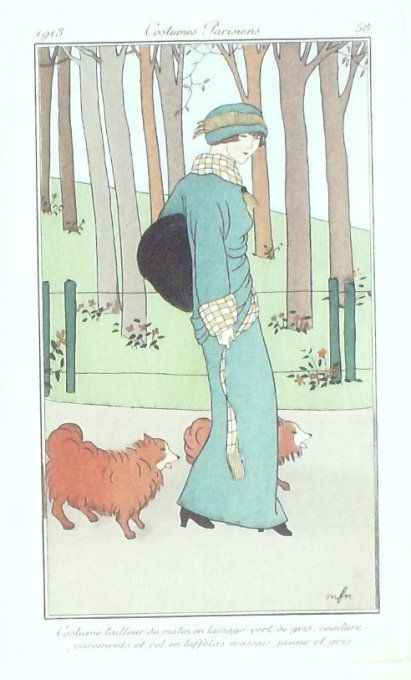 Franc-Nohain Madeleine Pochoir Mode Art Deco n°  58-1913 Journal des Dames