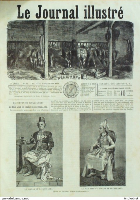 Le journal illustré 1869 n°305 Indonésie Djokjokarta Sultan Soura