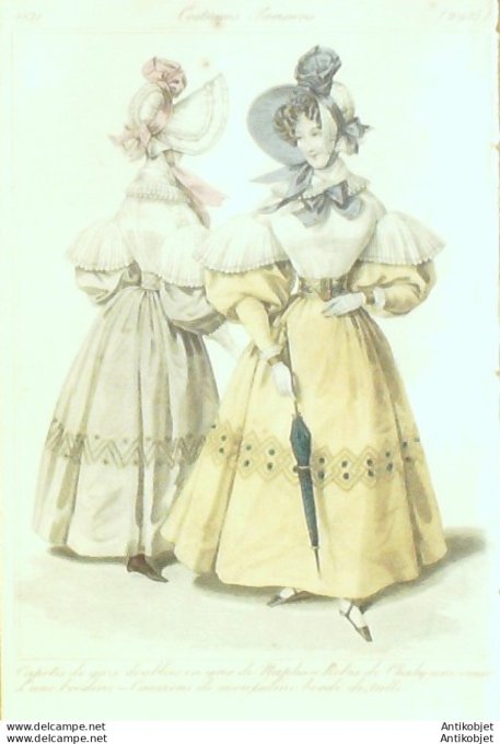 Costume Parisien 1831 # 2915 Robes de Charly canezous