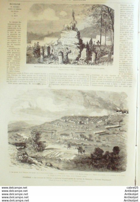 Le Monde illustré 1871 n°750 Strasbourg (67) Reishoffen Bar Le Duc (55) Algérie Alma Italie Rome Pal