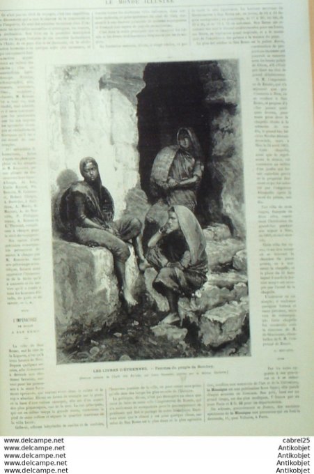 Le Monde illustré 1874 n°922 Italie San Remo Reine Russie Espagne San Sebastien Victorien Sardou Ind