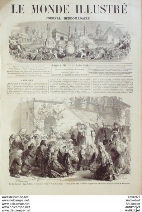 Le Monde illustré 1864 n°390 Alger Mac Mahon Bordeaux (33) Allemagne Lauenbourg Usa Fort Morgan