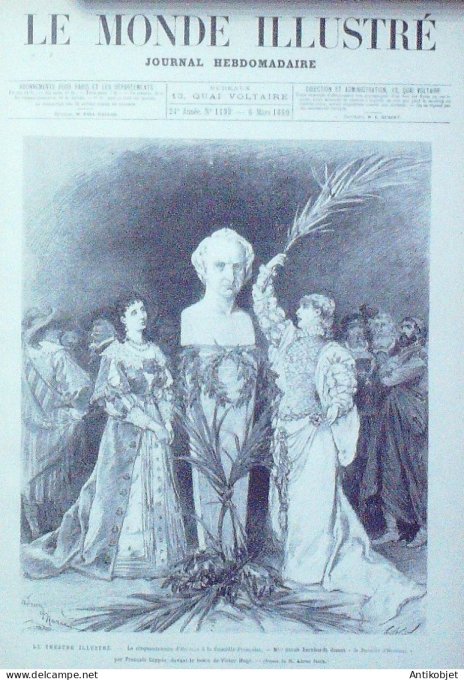 Le Monde illustré 1880 n°1197  Cochinchine Saïgon roi du Cambodge Sarah Bernhardt  St-Pétersbourg Pa