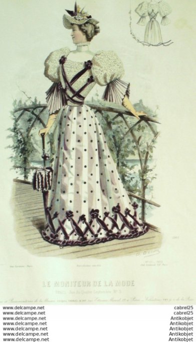 Gravure Mode Le Moniteur 1893 # 22 (Old Fashion plate)