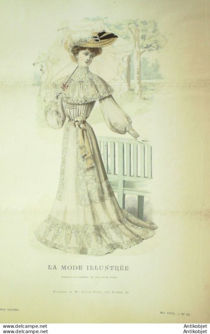 Gravure Mode illustree 1903 # 18 (Old Fashion plate) rare