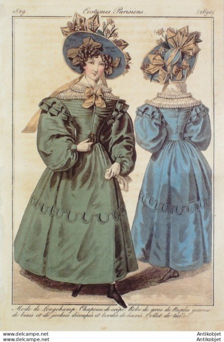 Costume Parisien 1829 # 2690 Robe gros de Naples