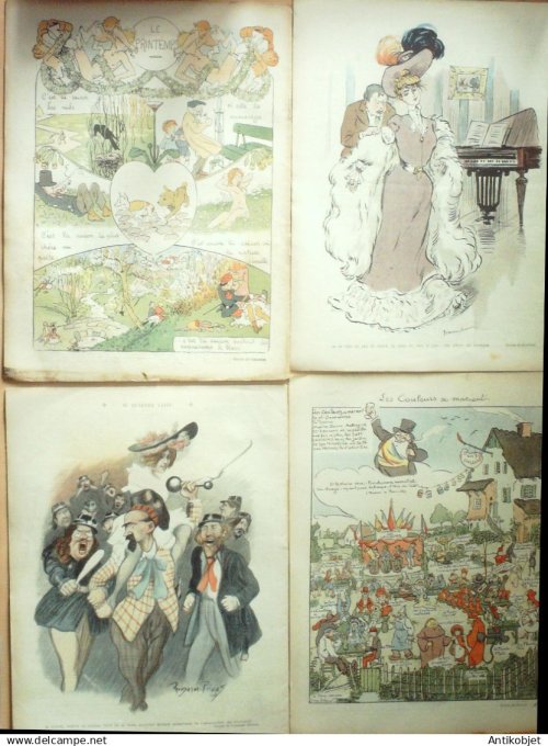 Le Rire 1905 lot 4 revues Huard Jeanniot Hermann Losques Guillaume Plumet Villemot
