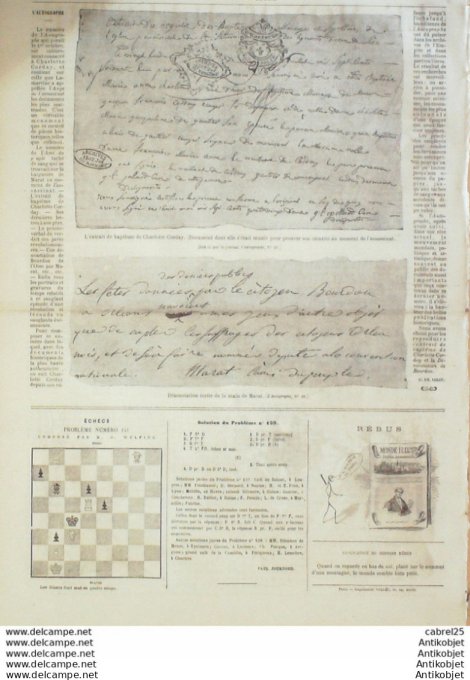 Le Monde illustré 1864 n°390 Alger Mac Mahon Bordeaux (33) Allemagne Lauenbourg Usa Fort Morgan