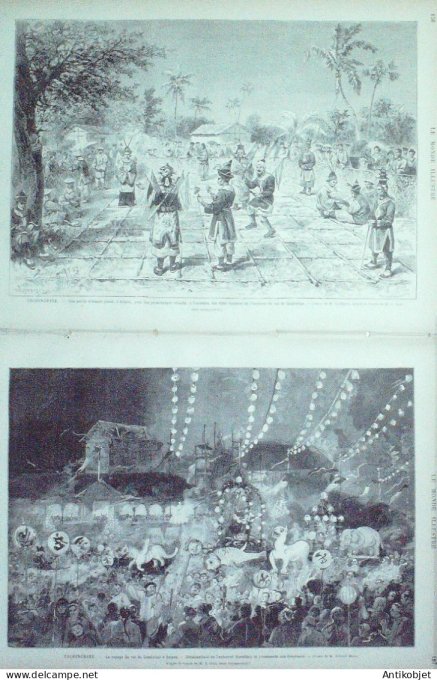 Le Monde illustré 1880 n°1197  Cochinchine Saïgon roi du Cambodge Sarah Bernhardt  St-Pétersbourg Pa