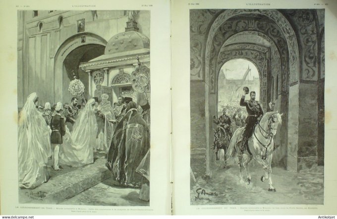 L'illustration 1896 n°2779 Russie Moscou Tsar couronnement Suisse Simplon Fresnes (94)